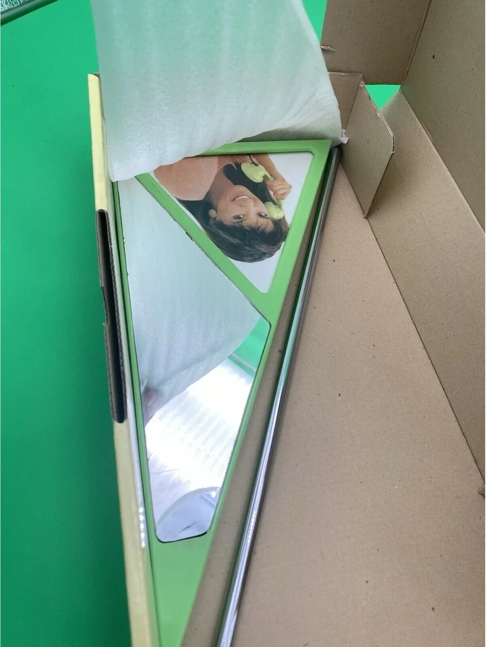 Retro 1980's Sailboat Table Clock, Photo Frame & Mirror - Blue & Green - NOS